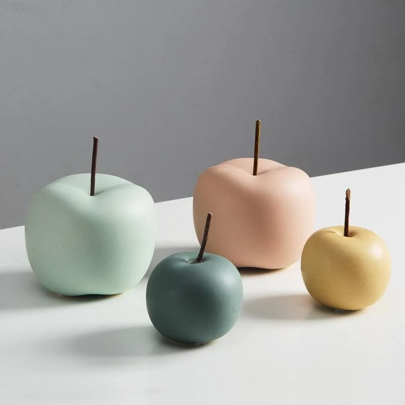 Matte Ceramic Apple Ornaments -