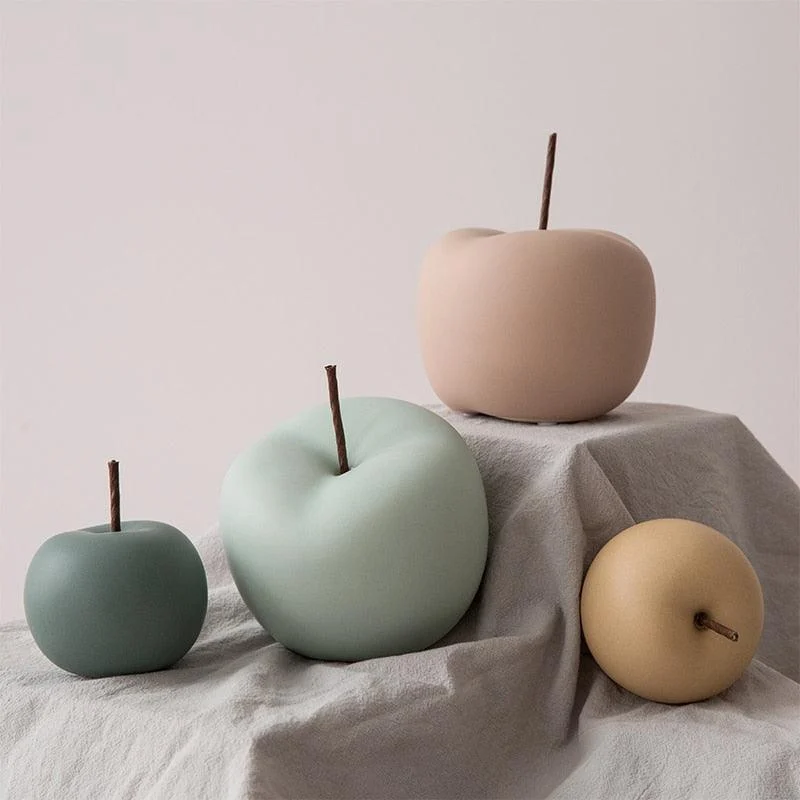 Matte Ceramic Apple Ornaments -