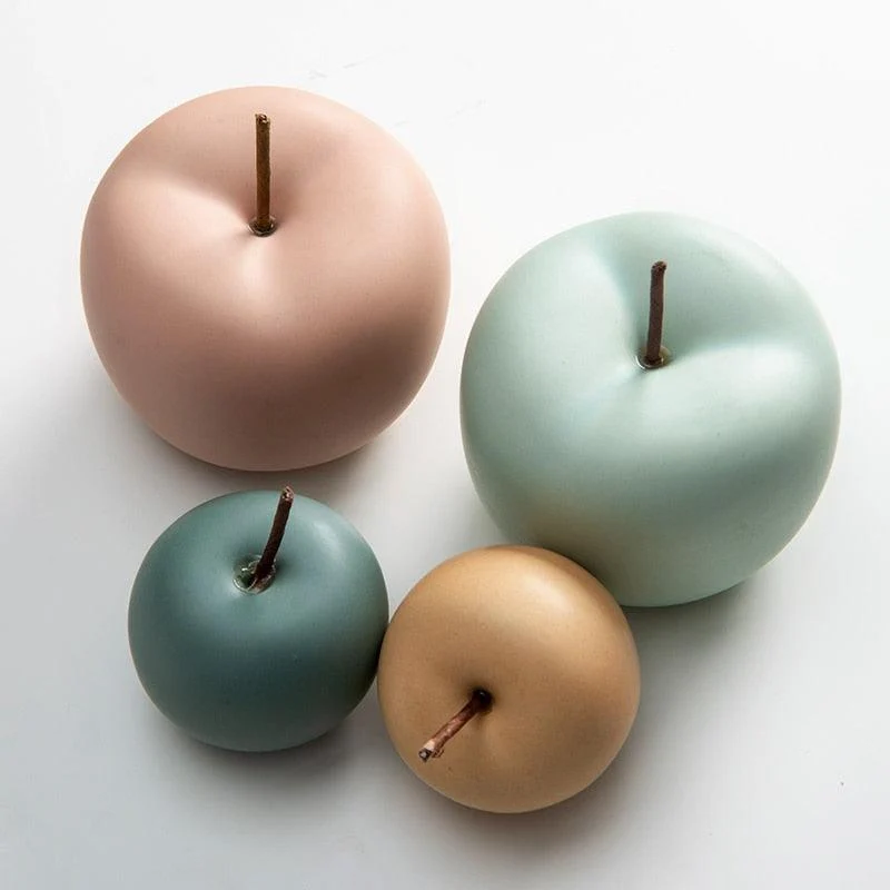 Matte Ceramic Apple Ornaments -