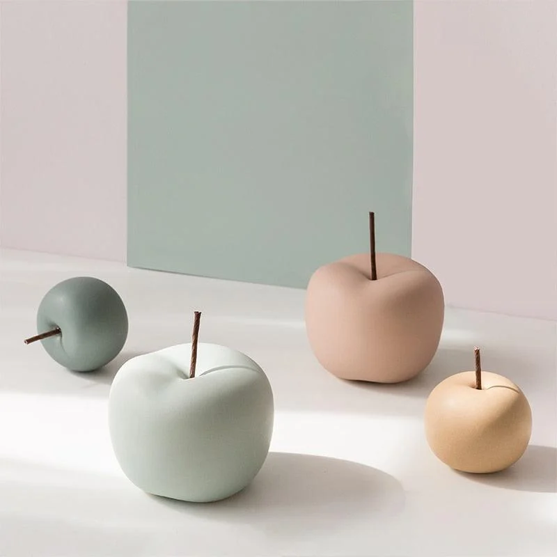 Matte Ceramic Apple Ornaments -