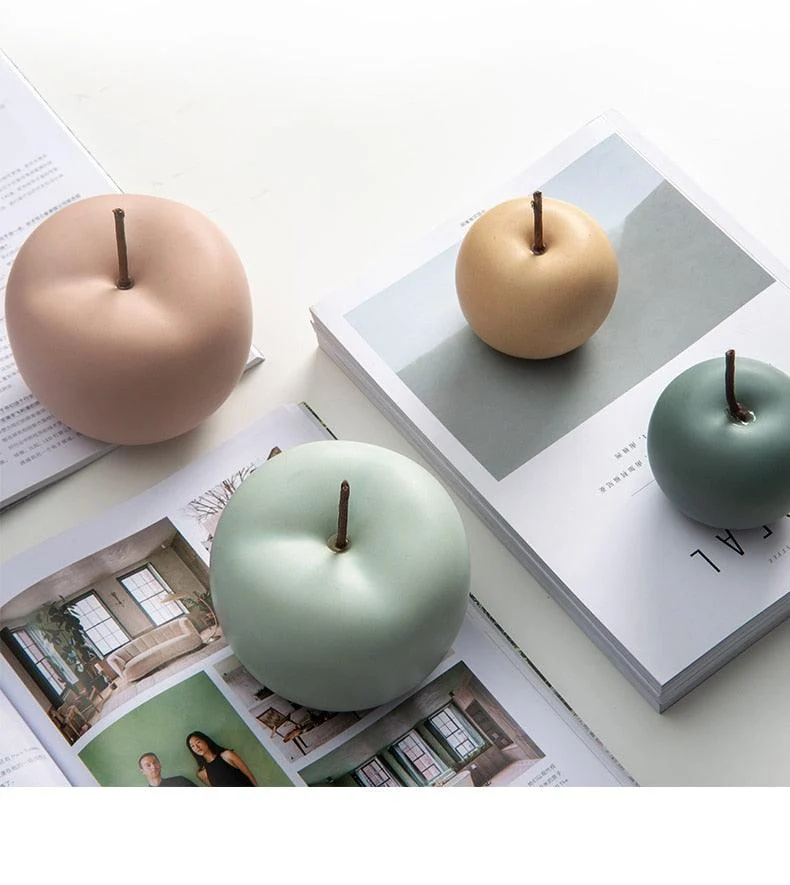 Matte Ceramic Apple Ornaments -