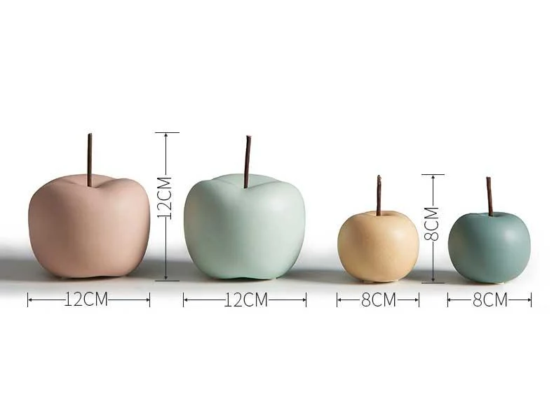 Matte Ceramic Apple Ornaments -