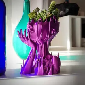 Maximalist Resin Melted Medusa Goddess Head Planter - 
