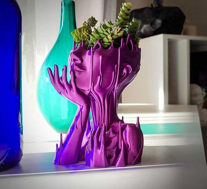 Maximalist Resin Melted Medusa Goddess Head Planter -