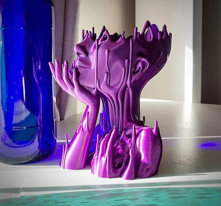 Maximalist Resin Melted Medusa Goddess Head Planter -