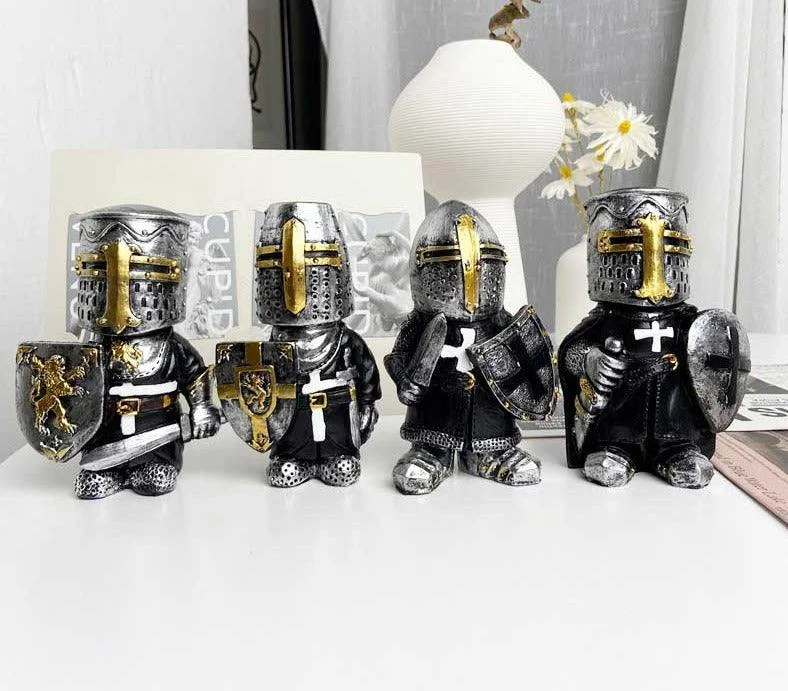 Medieval War Resin Swordsman Knight Statues -