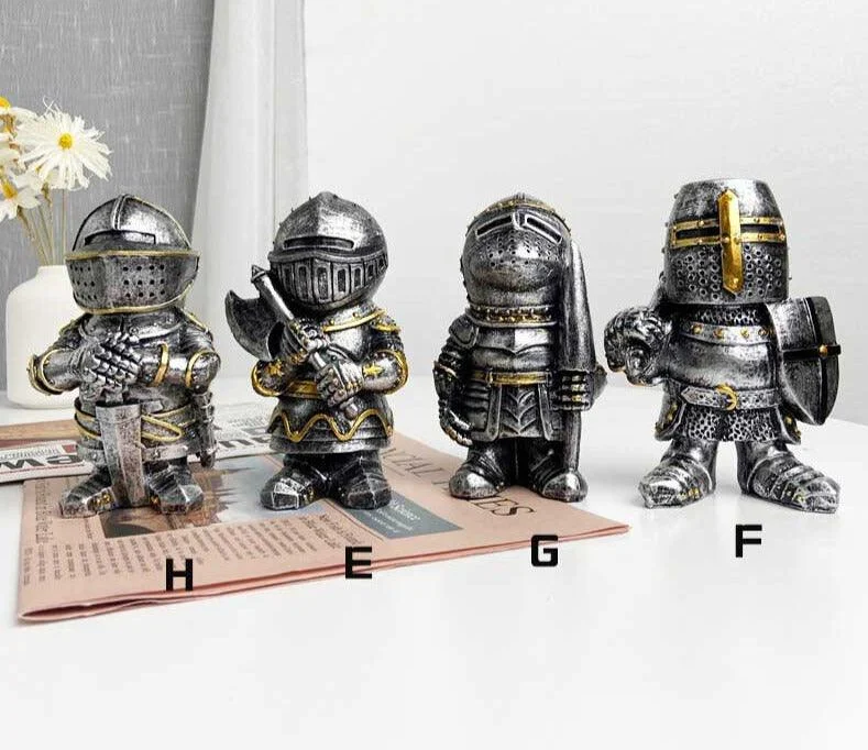 Medieval War Resin Swordsman Knight Statues -