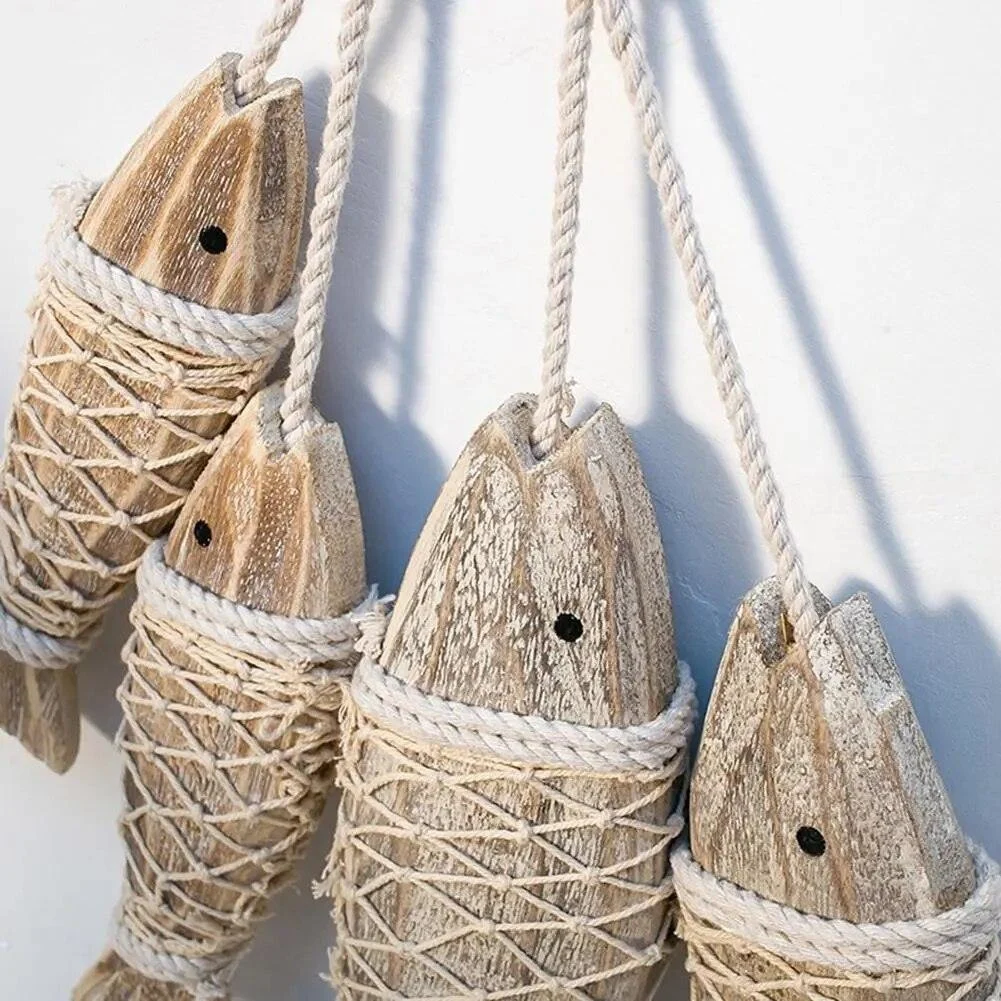 Mediterranean Wooden Hanging Fish -