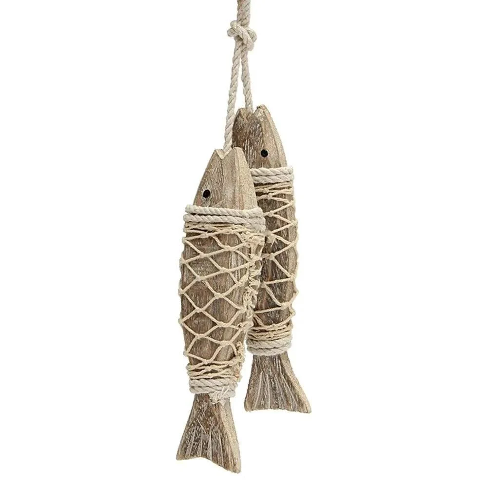 Mediterranean Wooden Hanging Fish -