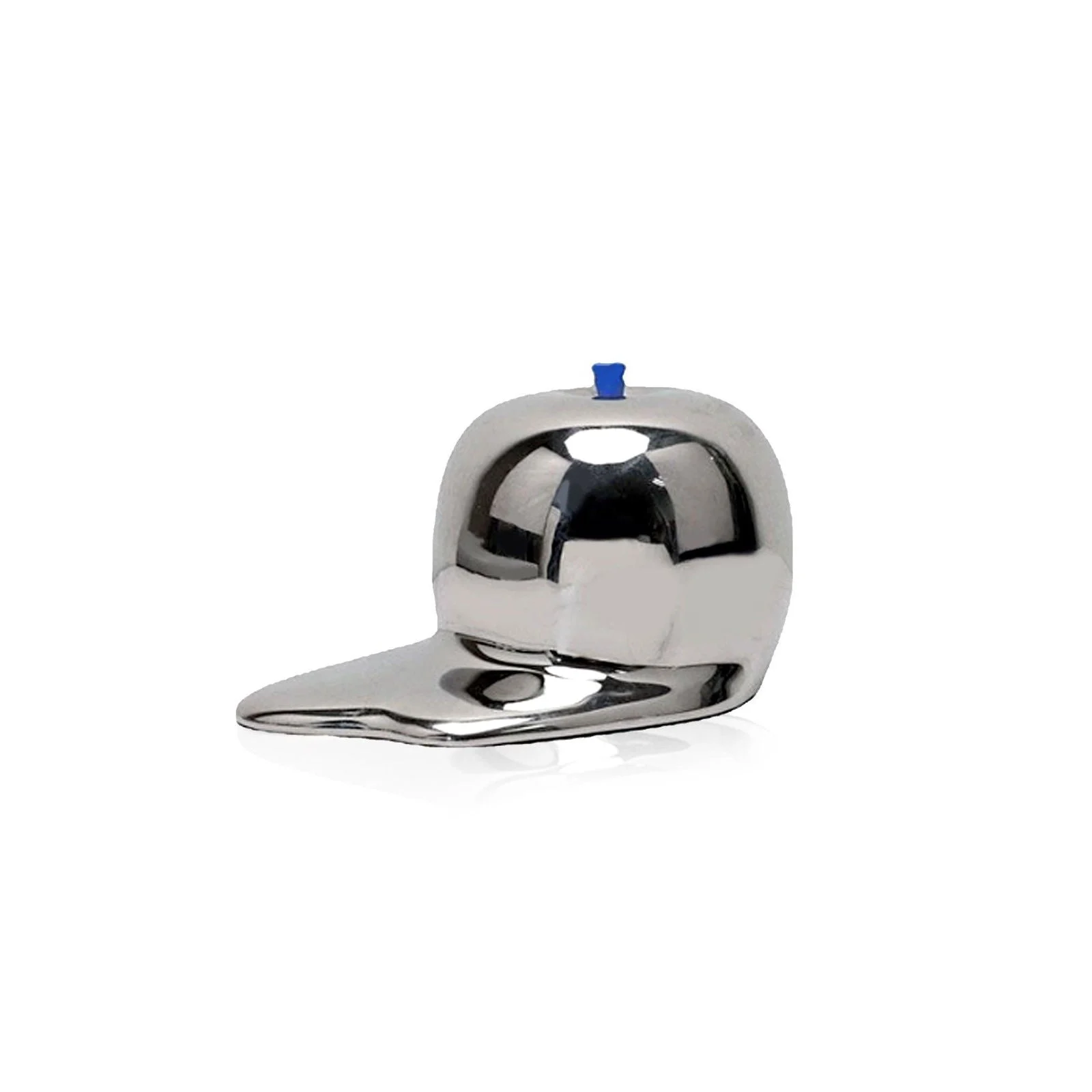 Melted Chrome Apple Sculpture -