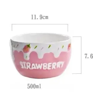 Melting Cake Strawberry Ceramic Bowl - 