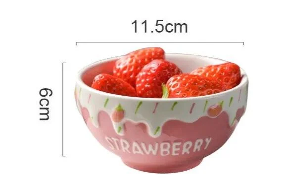 Melting Cake Strawberry Ceramic Bowl -