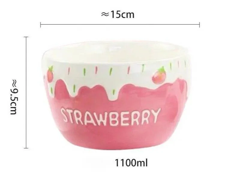 Melting Cake Strawberry Ceramic Bowl -