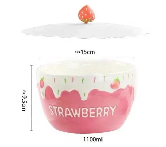 Melting Cake Strawberry Ceramic Bowl -