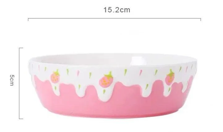 Melting Cake Strawberry Ceramic Bowl -