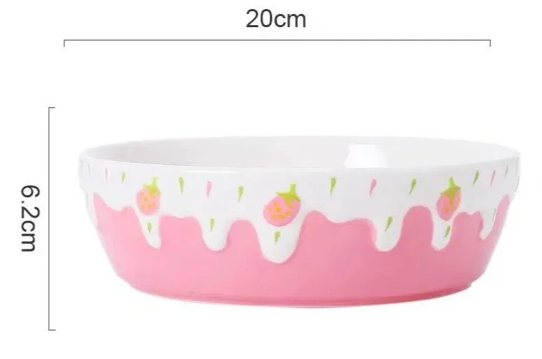 Melting Cake Strawberry Ceramic Bowl -