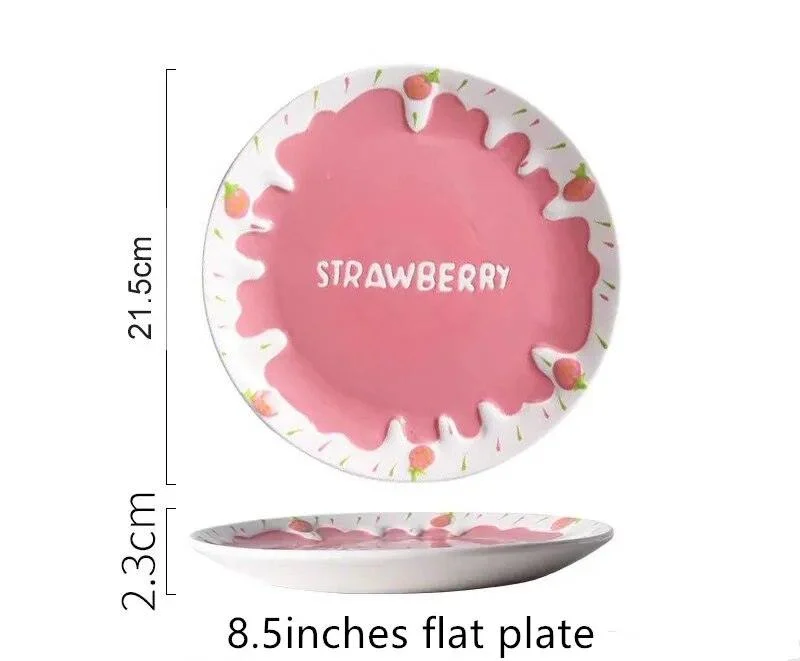 Melting Cake Strawberry Ceramic Bowl -