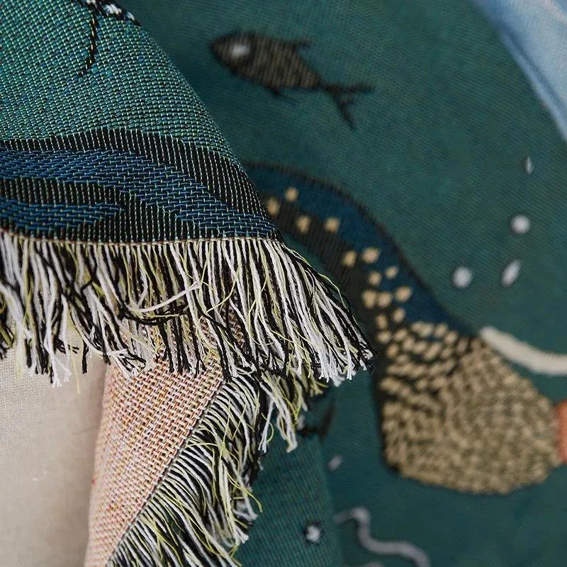 Mermaid Pattern Throw Blanket -