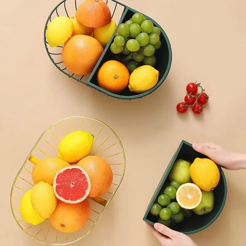MetalFruitandVegetableHolderWithDetachableBasket Homeko4