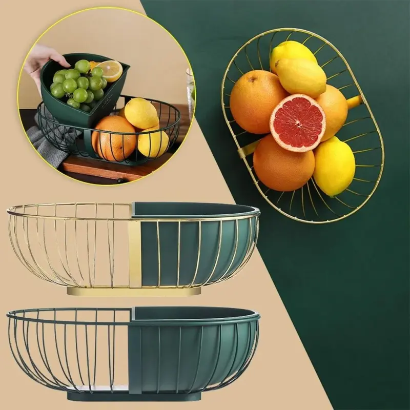 MetalFruitandVegetableHolderWithDetachableBasket Homeko5