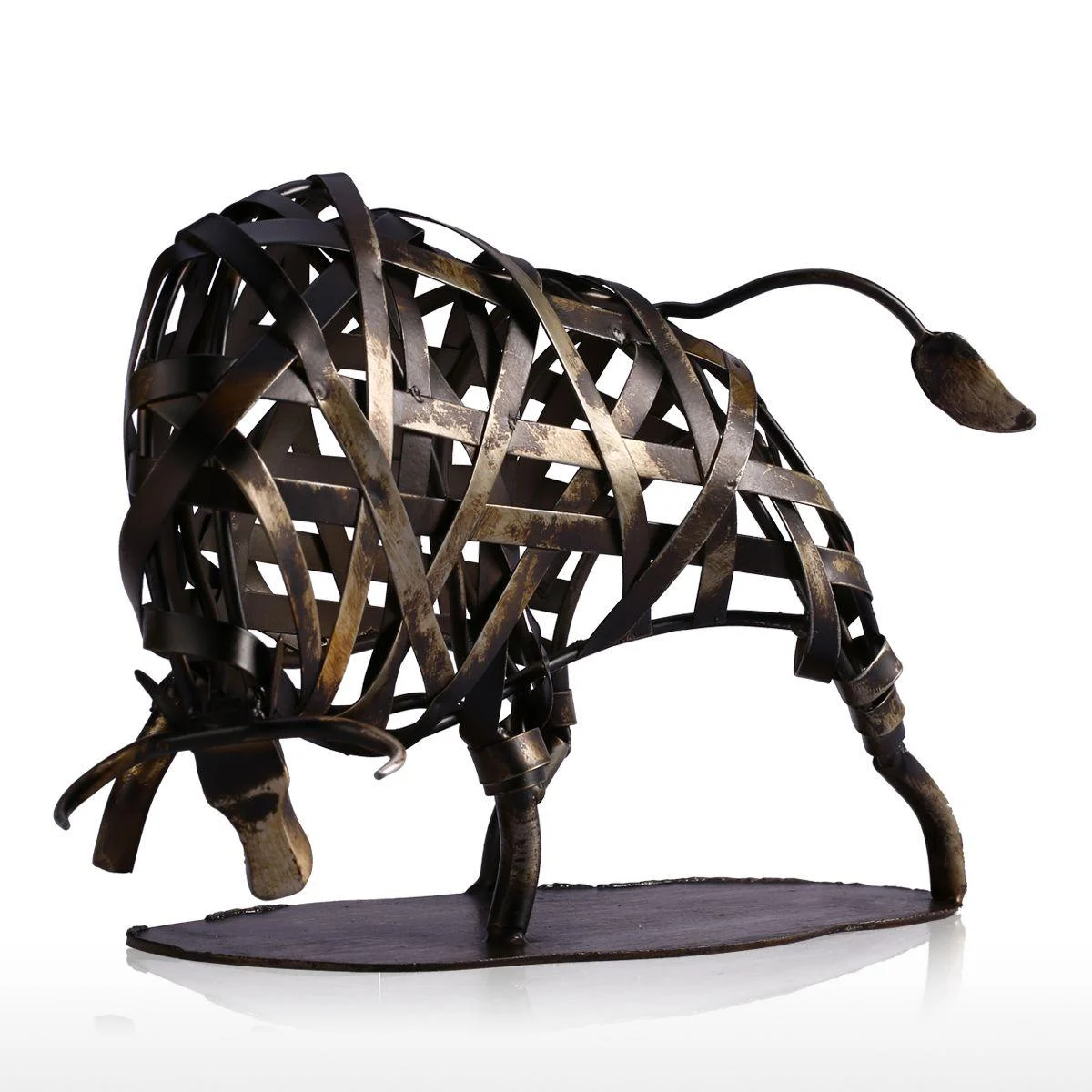 Metal Raging Wildlife Sculpture - Homeko