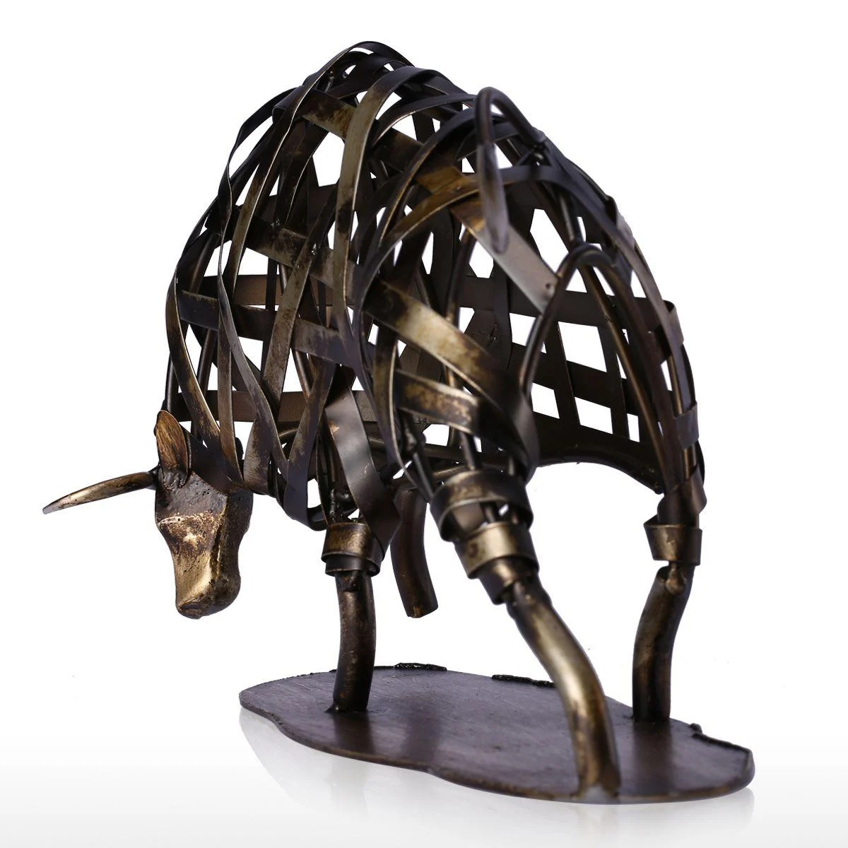 Metal Raging Wildlife Sculpture - Homeko