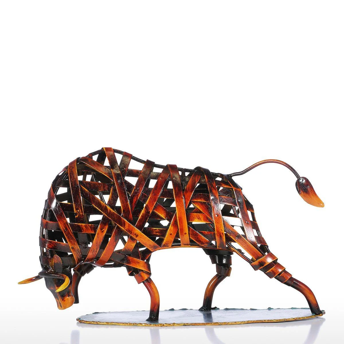 Metal Raging Wildlife Sculpture - Homeko