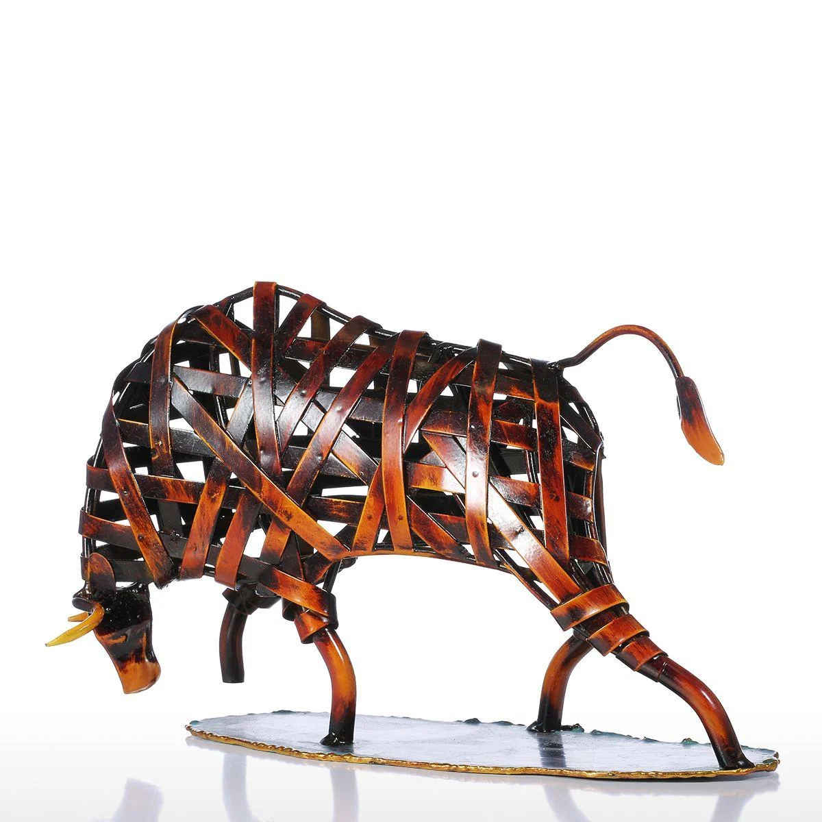 Metal Raging Wildlife Sculpture - Homeko