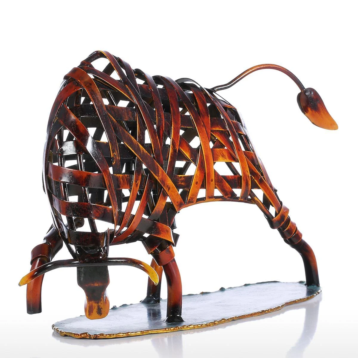 Metal Raging Wildlife Sculpture - Homeko