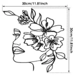 MetalWallArtMinimalistFaceLinesDecoration Homeko7