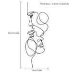 MetalWallArtMinimalistFaceLinesDecoration Homeko9
