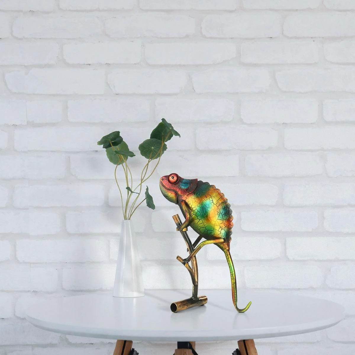 Metal Cameleon Home Decor Sculpture -