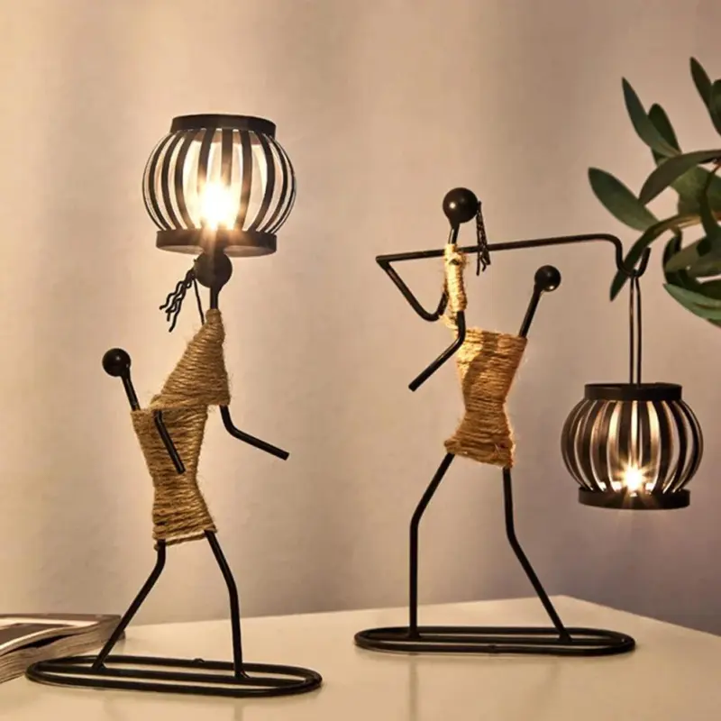 Metal Candlestick Handmade Sculpture