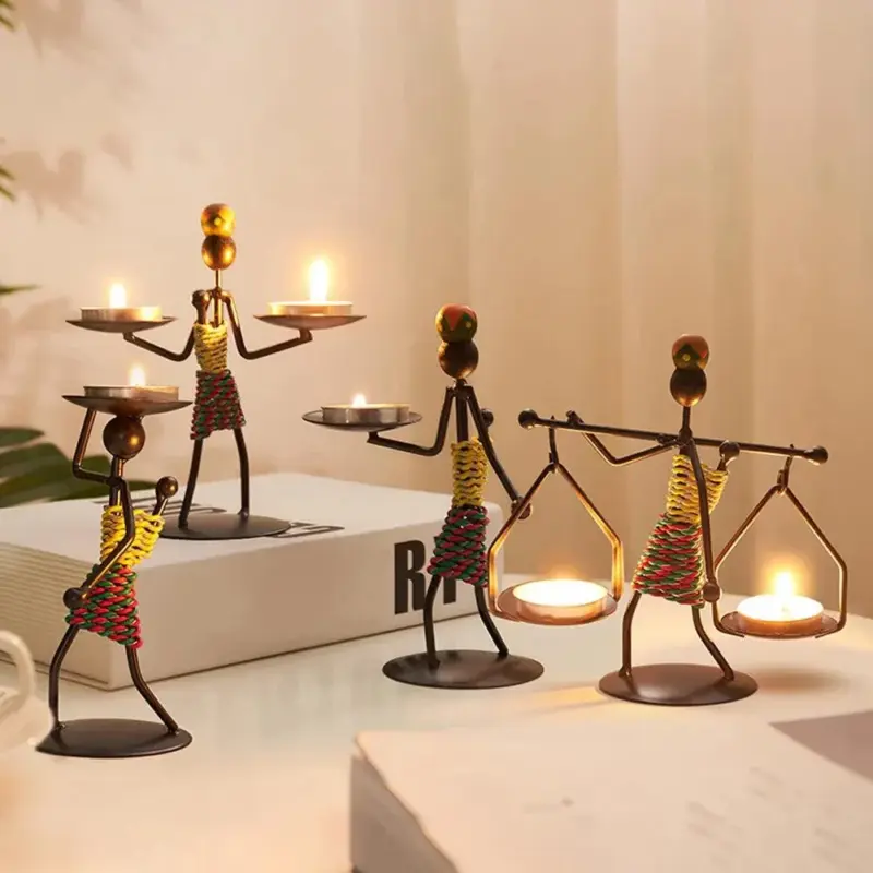 Metal Candlestick Handmade Sculpture