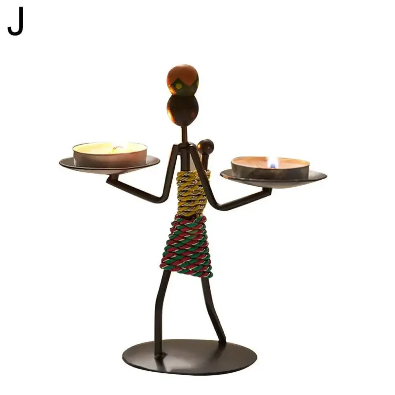 Metal Candlestick Handmade Sculpture