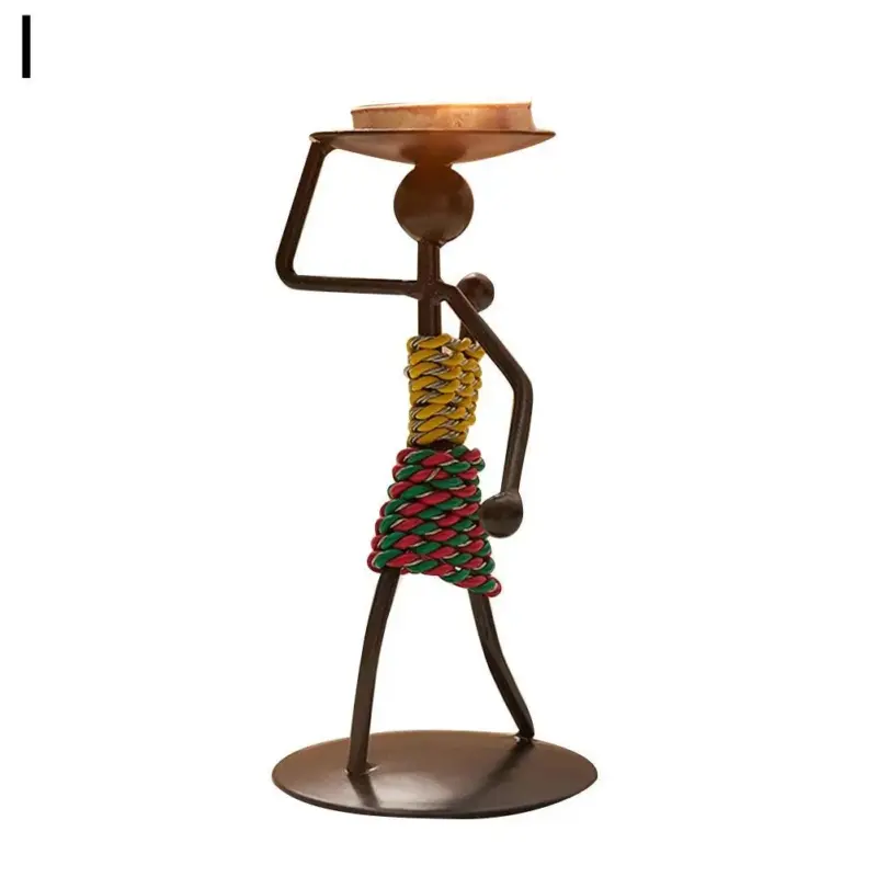 Metal Candlestick Handmade Sculpture