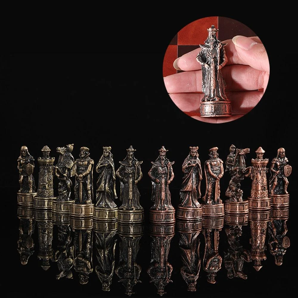 Metal Chess 32pcs Luxury Knight Dragon Sculptures and Statues -