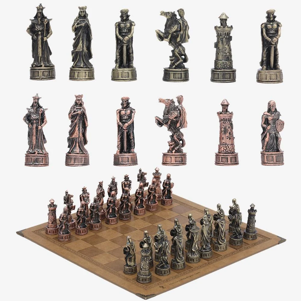 Metal Chess 32pcs Luxury Knight Dragon Sculptures and Statues -
