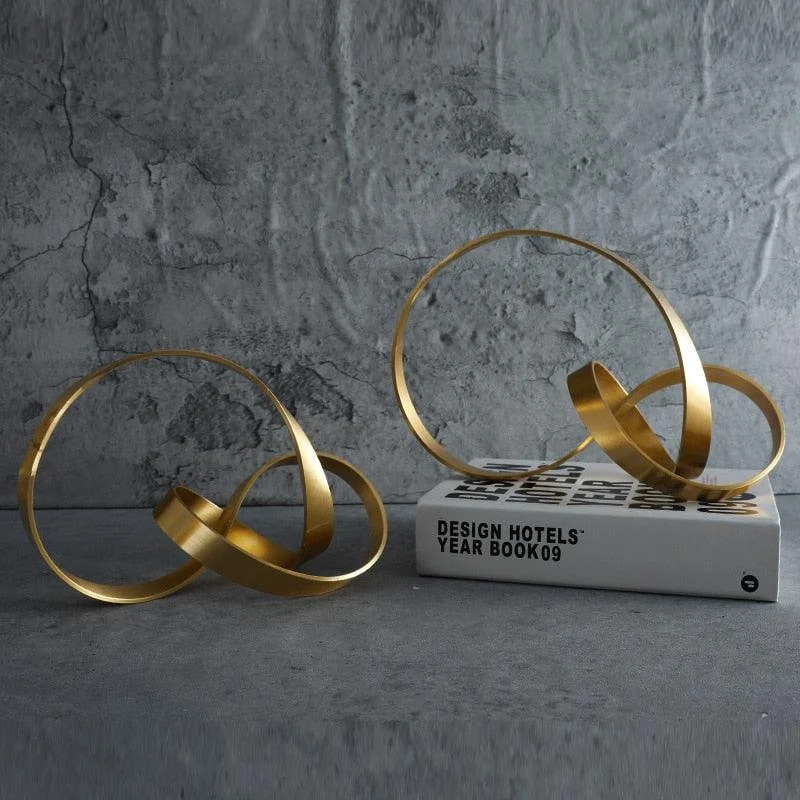 Metal Gold Hollow  Twist Home Decor Ornament -