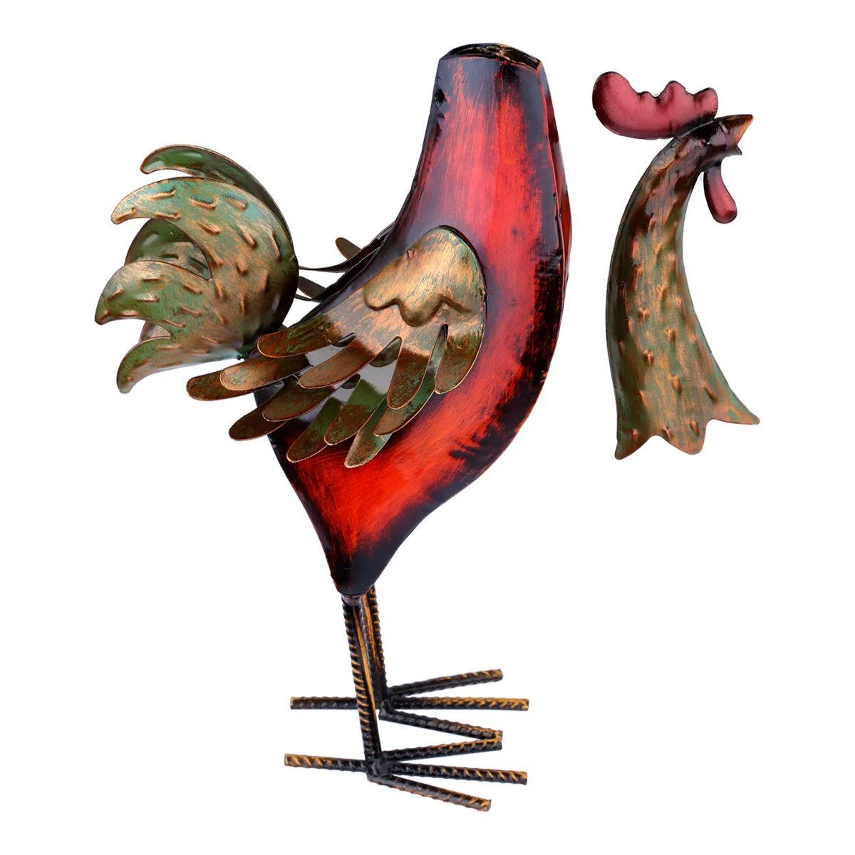 Metal Rooster Home Decor Sculpture -