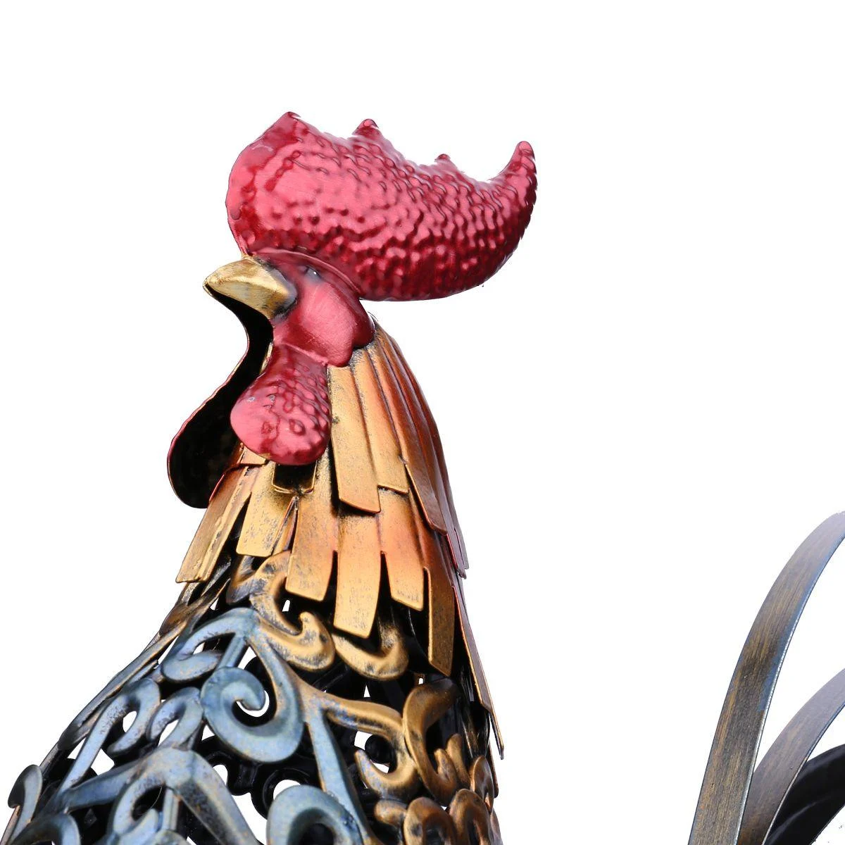 Metal Rooster Home Decor Sculpture -