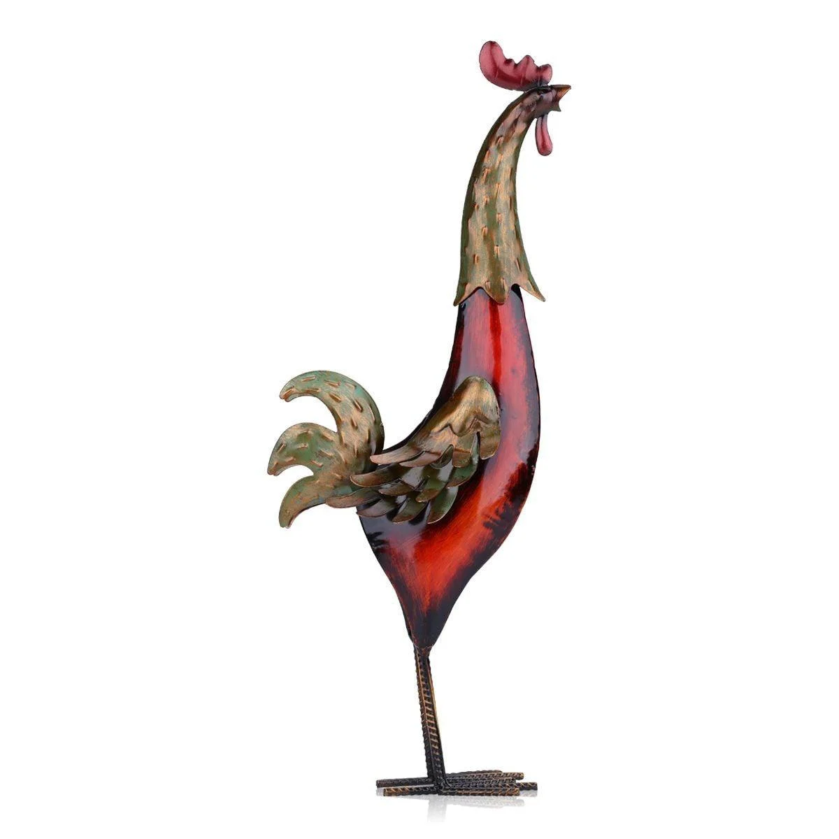 Metal Rooster Home Decor Sculpture -