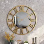 Metal Vintage Large Size Mirror Wall Clock 39cm
