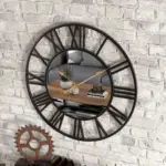 Metal Vintage Large Size Mirror Wall Clock 39cm