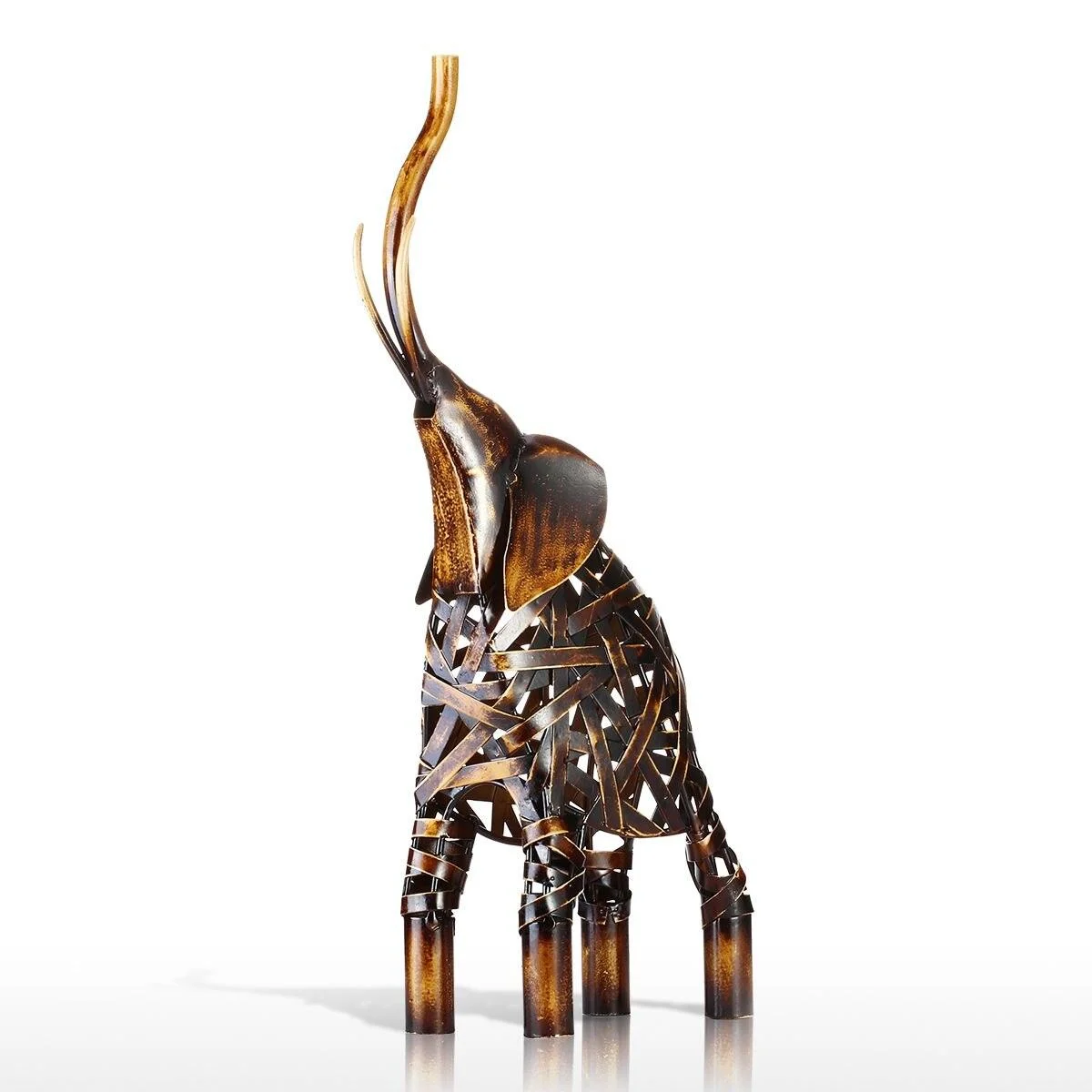 Metal Weaving Elephant Home Decor Sculpture -