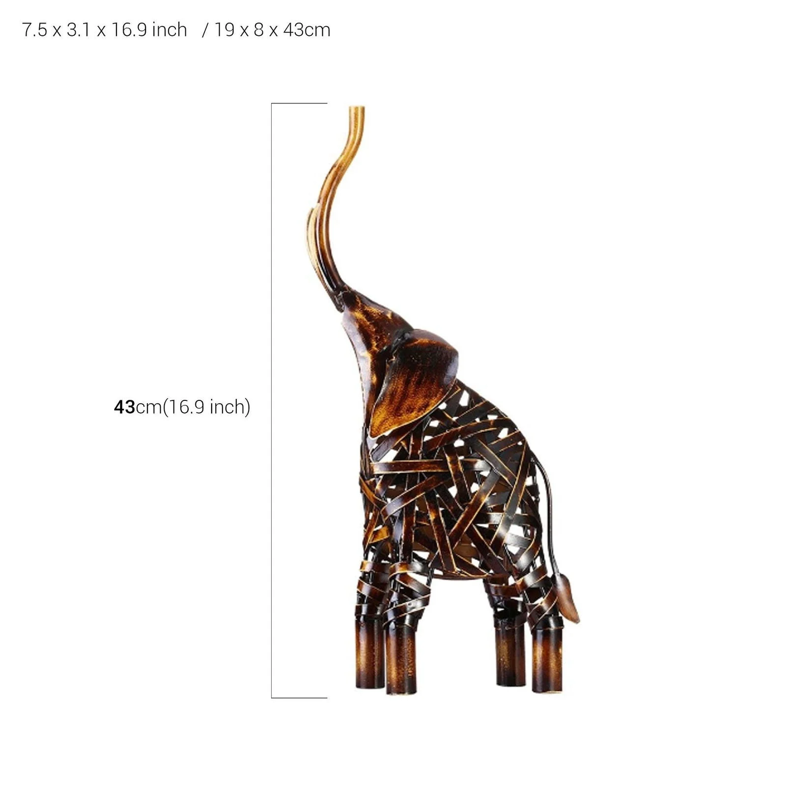 Metal Weaving Elephant Home Decor Sculpture -