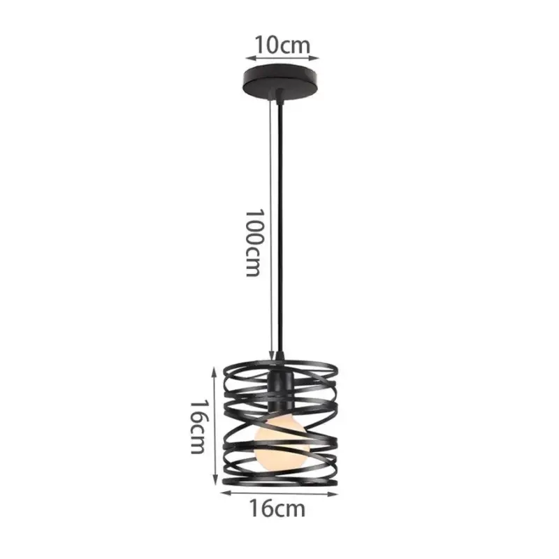 Metalen Draad Hanglamp Vintage Lint Spiraal Swirl Plafond Opknoping Lamp Schaduw Voor Woonkamer Keuken Schorsing Armatuur 773f7656 46c7 46df 9388 0b158c1e7608