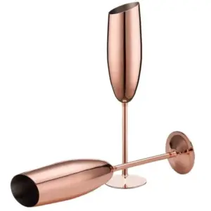 Metallic Rose Gold Champagne  Flutes