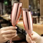 Metallic Rose Gold Champagne Flutes Decorfaure