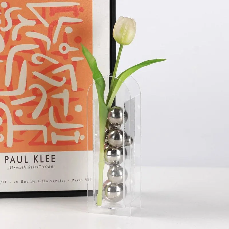 Metallic Ball Abstract Vase - Homeko